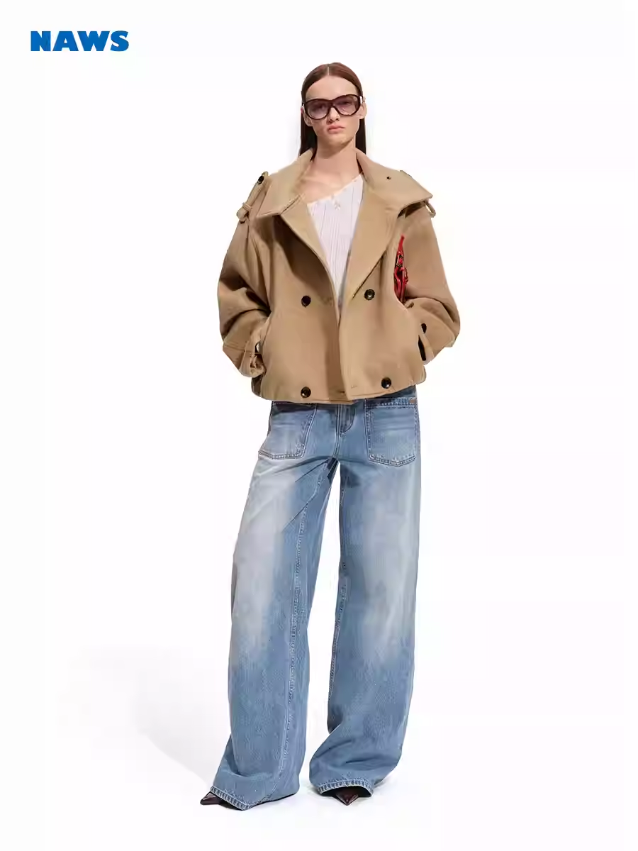 NAWS Polar Collection Brown Oversized Wool Coat