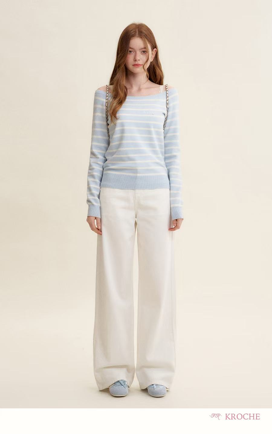 Kroche Striped loose knit sweater
