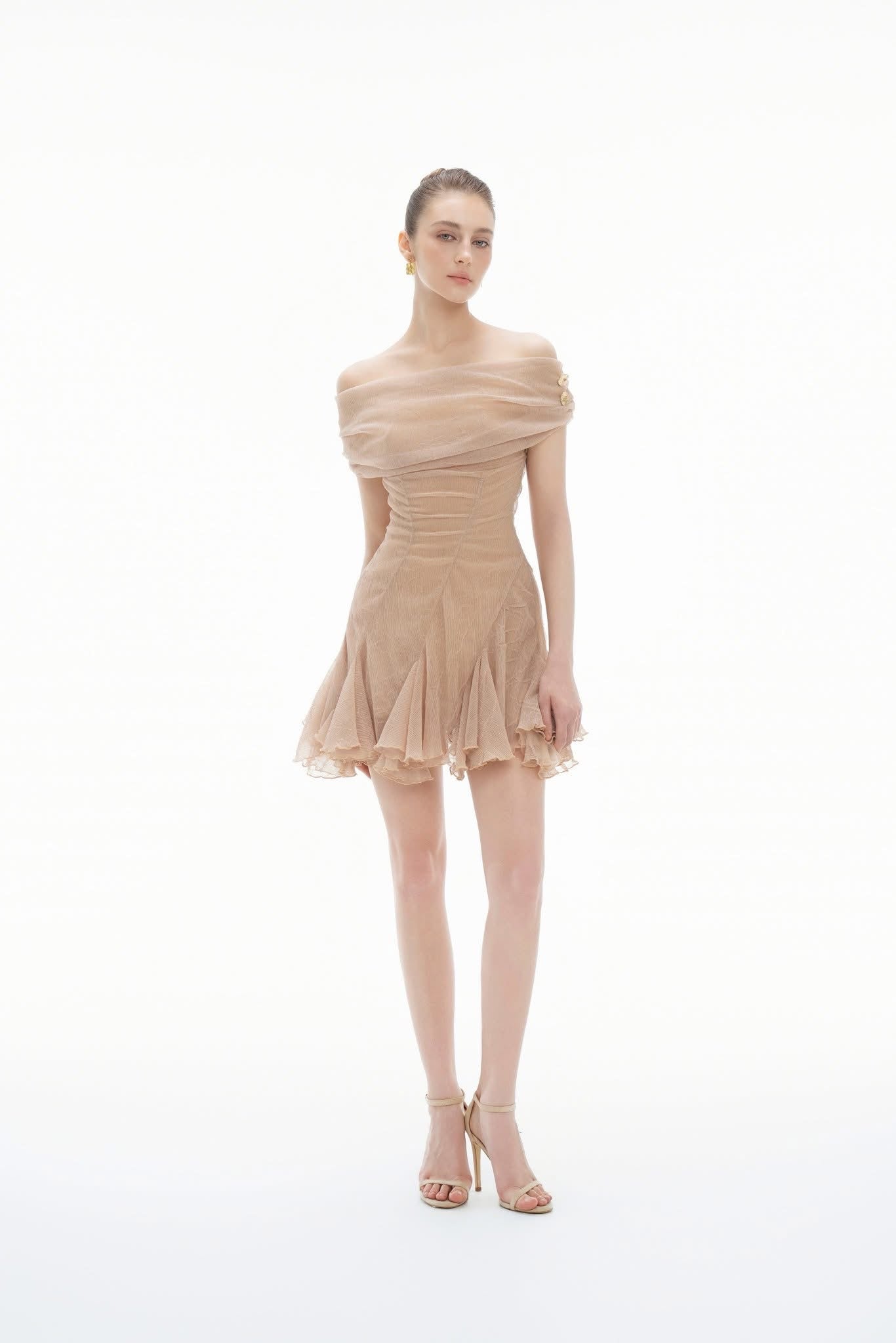 BYDENIO Amelia off the shoulder mini dress