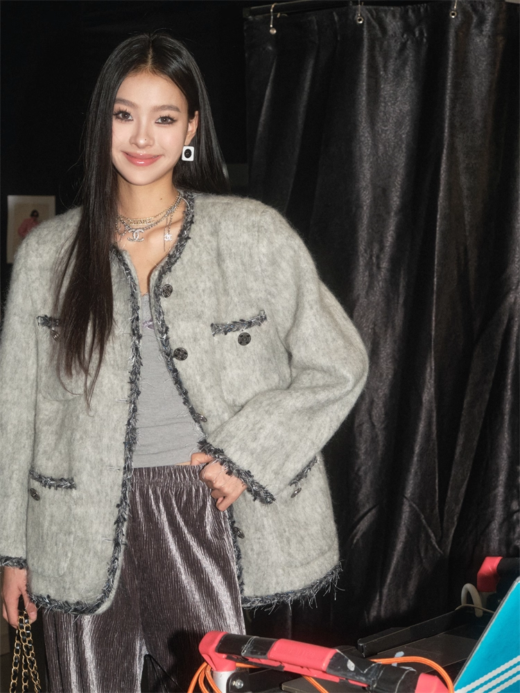 OLIVIA DUO DWT23155 Heiress Gray Woven Coat