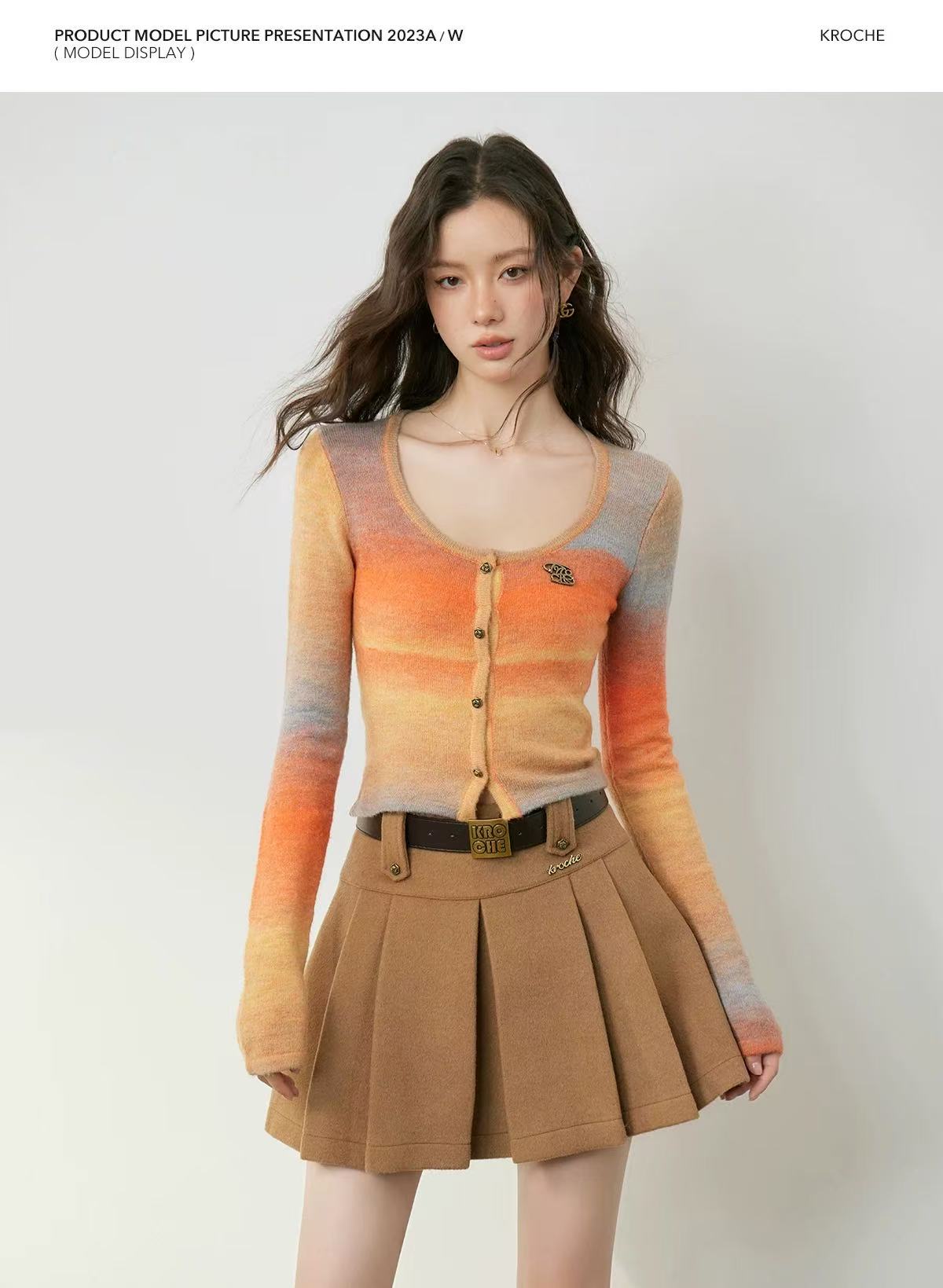 Kroche Sale Gradient Knitted Bottom Top (2color)