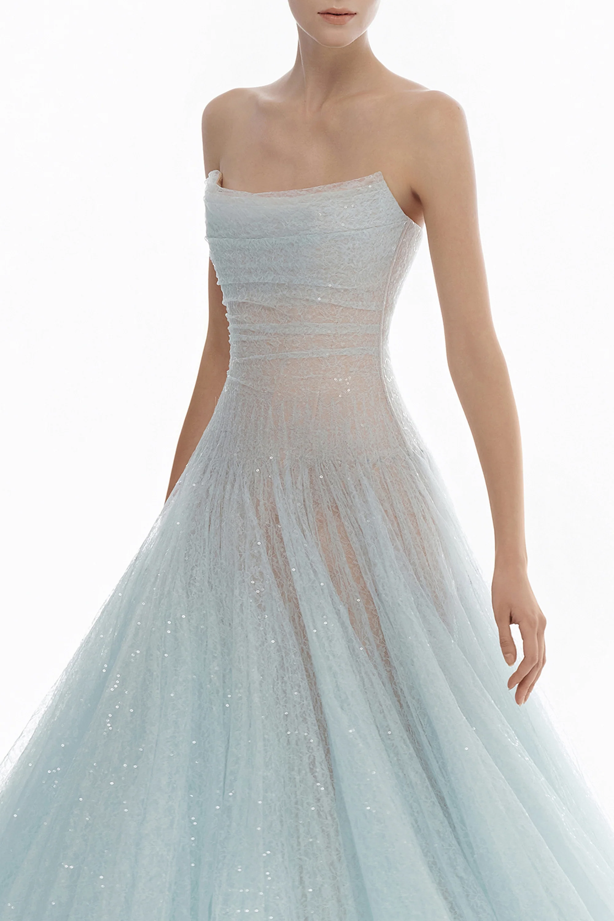 Montsand Draped Lace Midi Dress-Blue