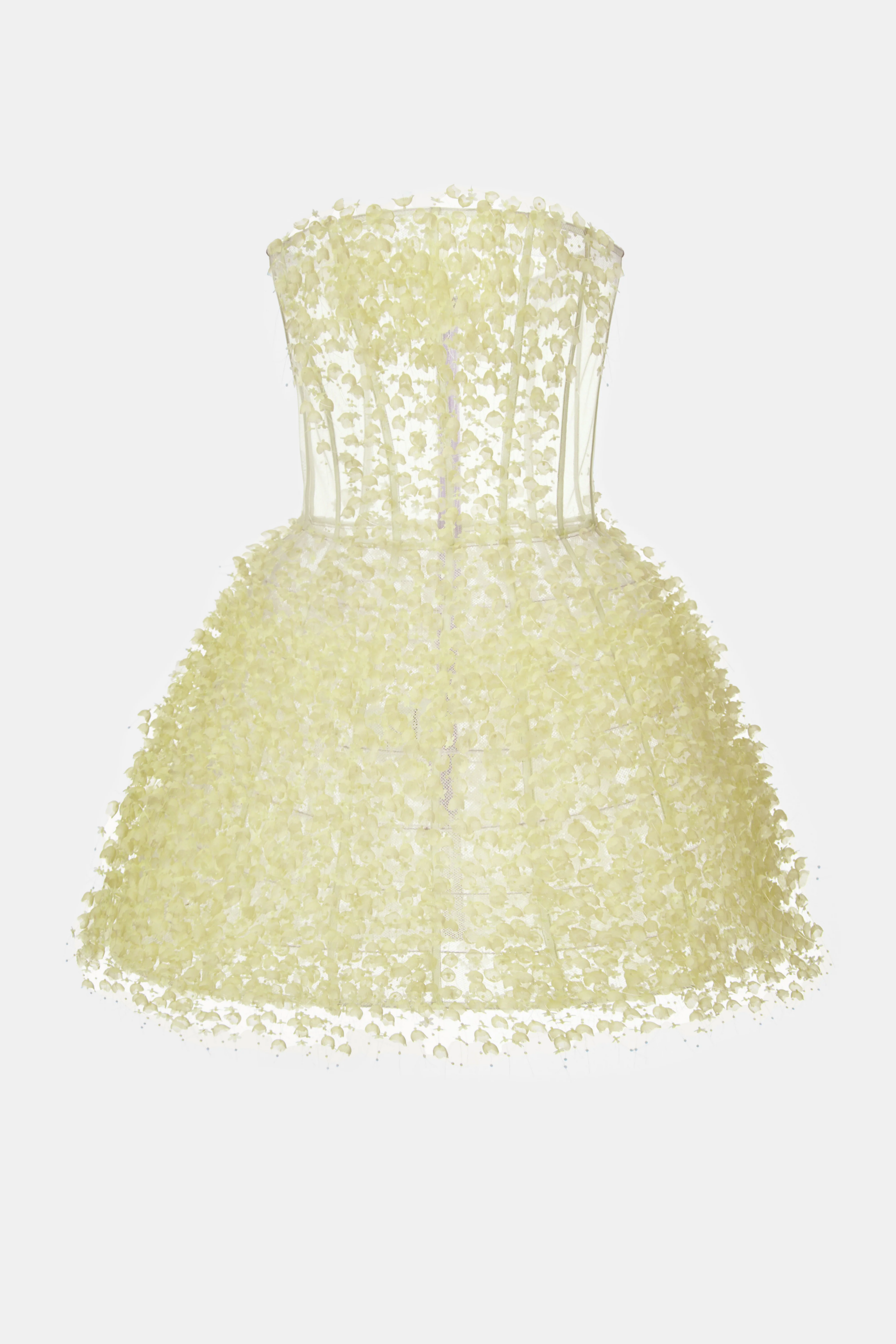 Montsand Flowers Mini Dress-Lime