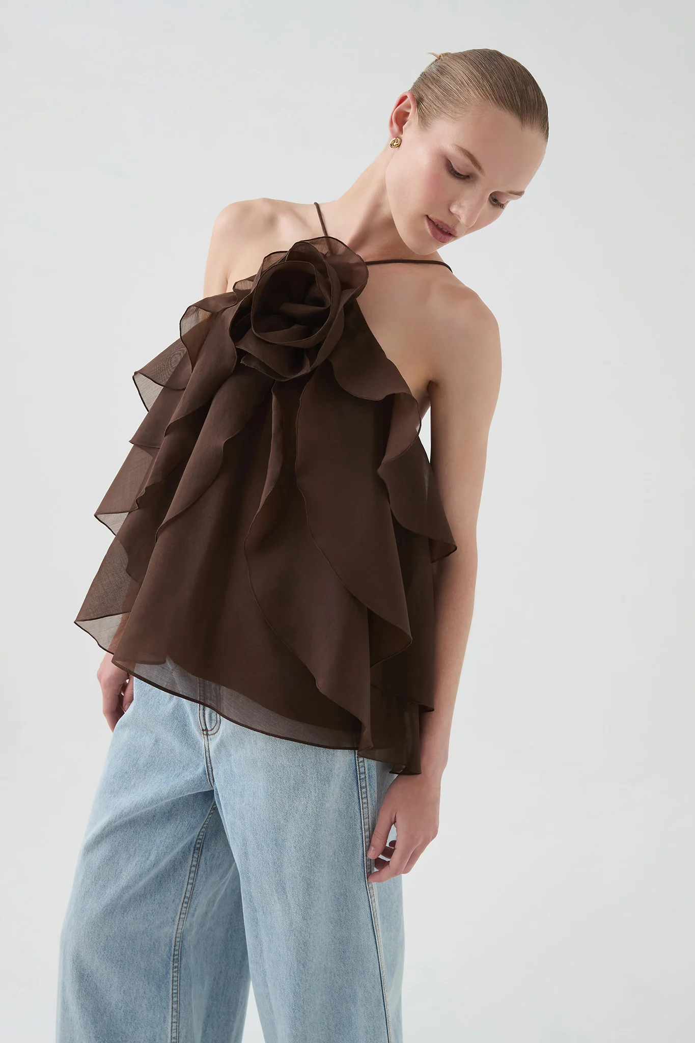 Aje Pandorea Layered Top (Carob)