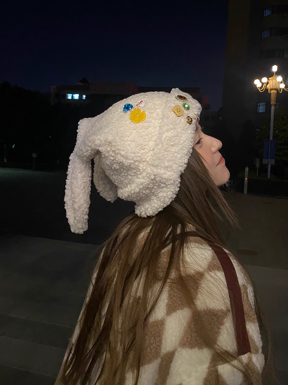 Momonana Bunny-eared hat with snap-on ears(3colors)