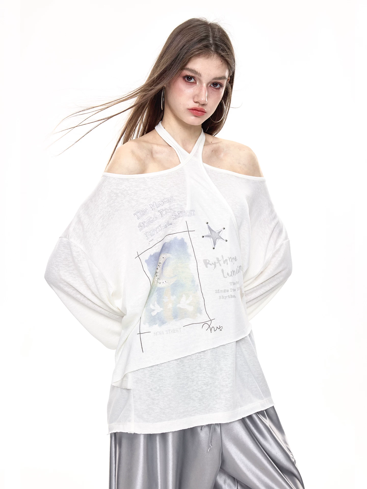 Nova Street White Tencel Loose Fit Tee