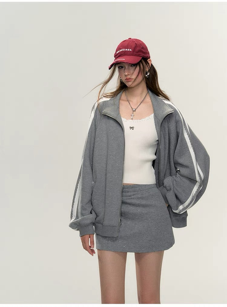 Lafreedom SALE Star Lace Hoodie Set(grey)