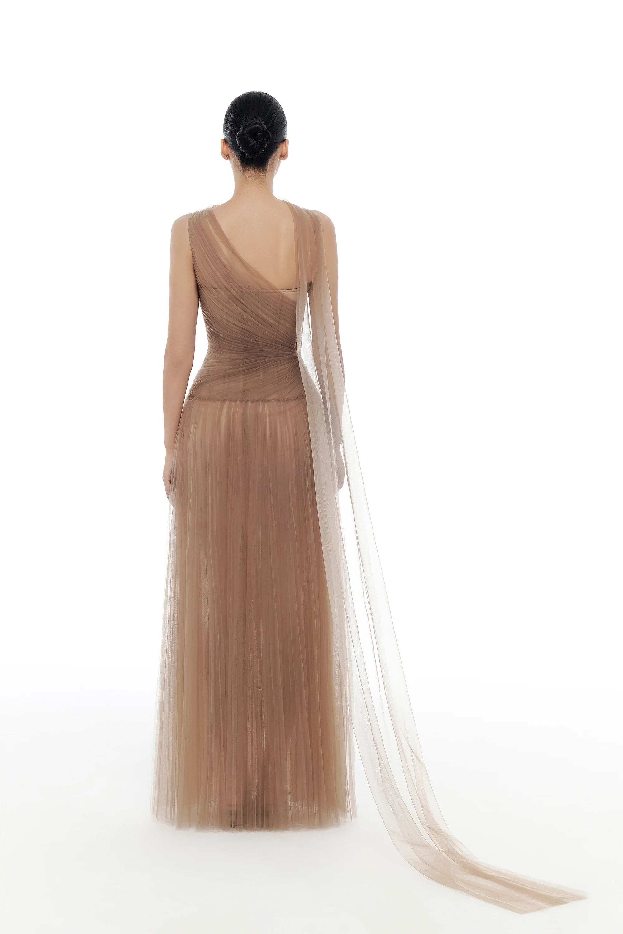 Montsand Draped Maxi Dress-Brown