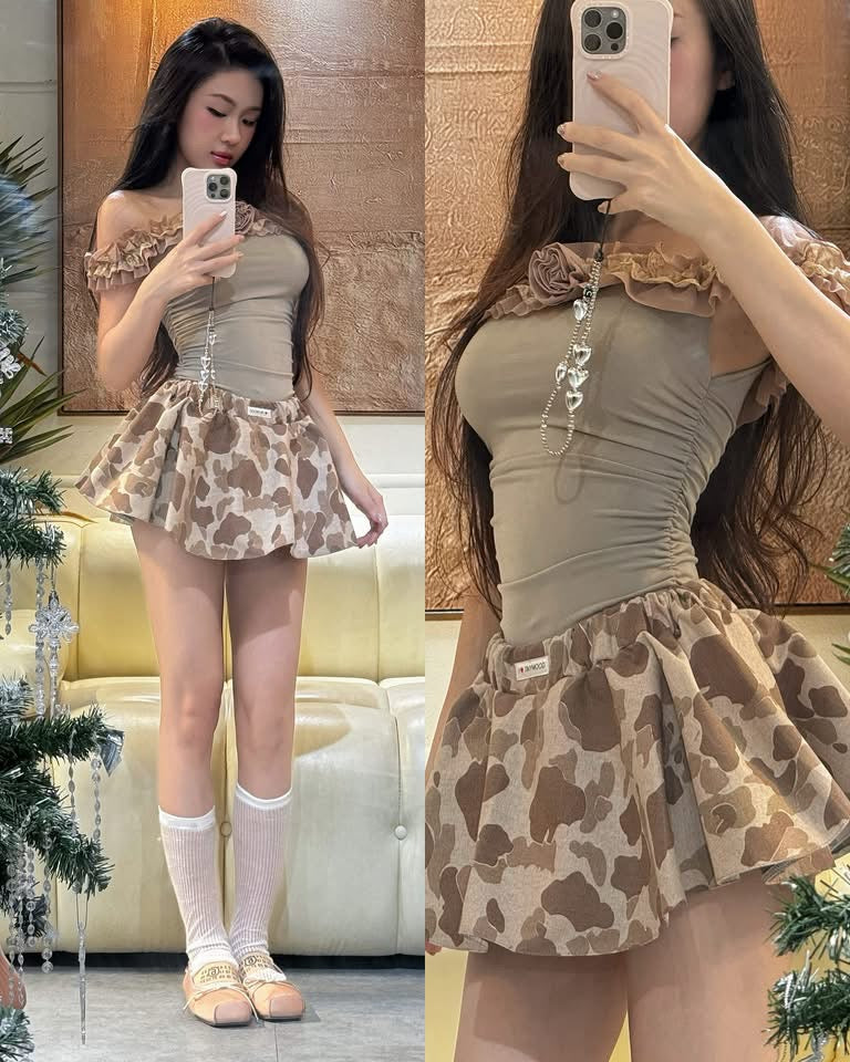 TinyMood PEONY TOP & BLOMY SKIRT CAMO