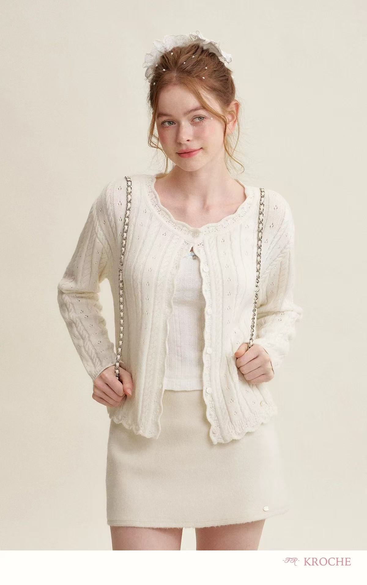 Kroche Hollow out knit cardigan