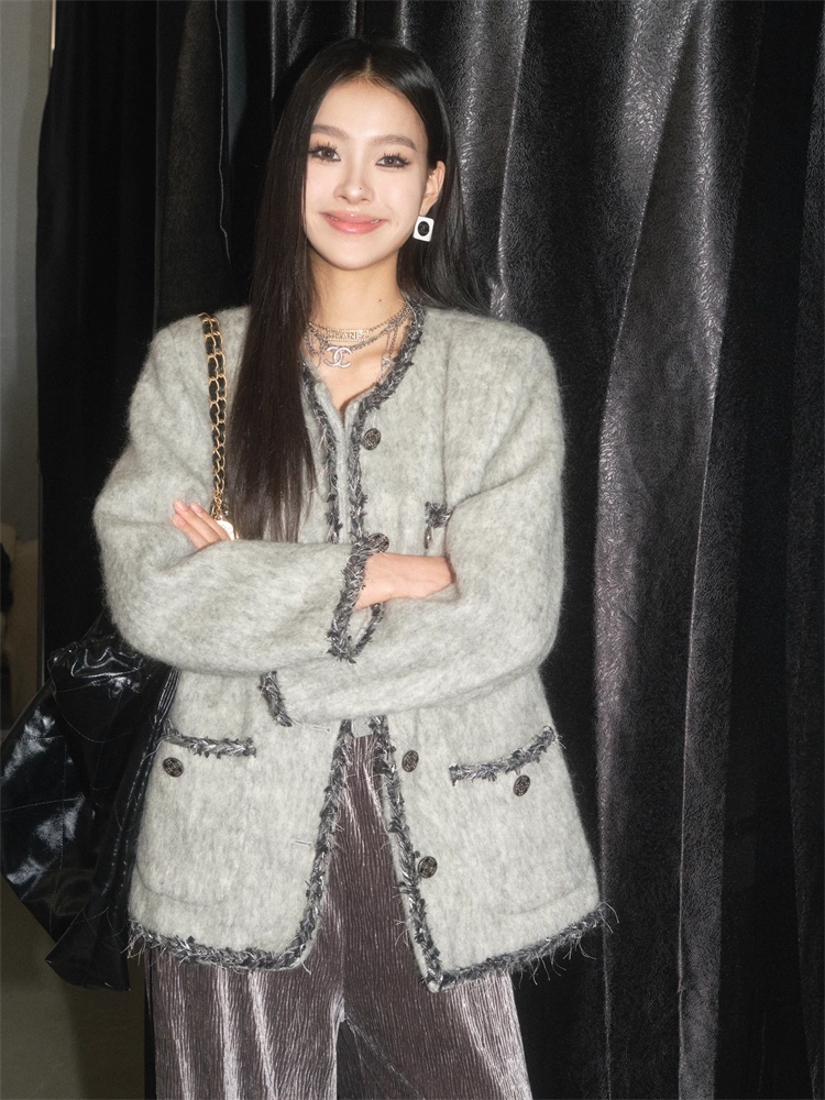 OLIVIA DUO DWT23155 Heiress Gray Woven Coat