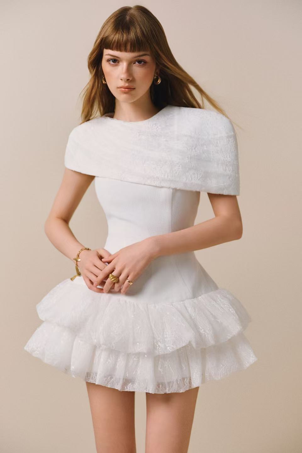 CICI LALIE Mini Dress with Cape