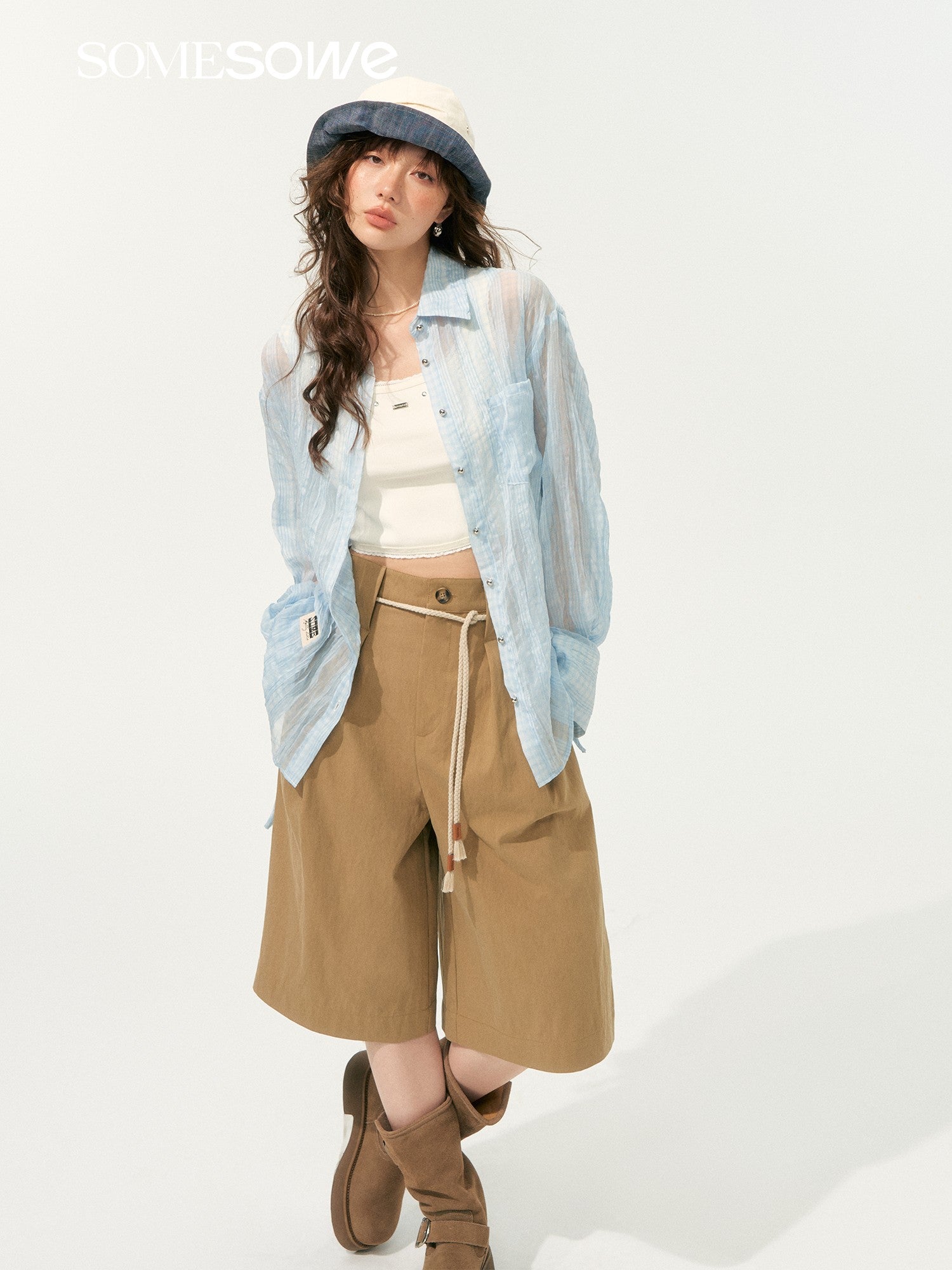 SOMESOWE S2508168 Ruffled casual shorts