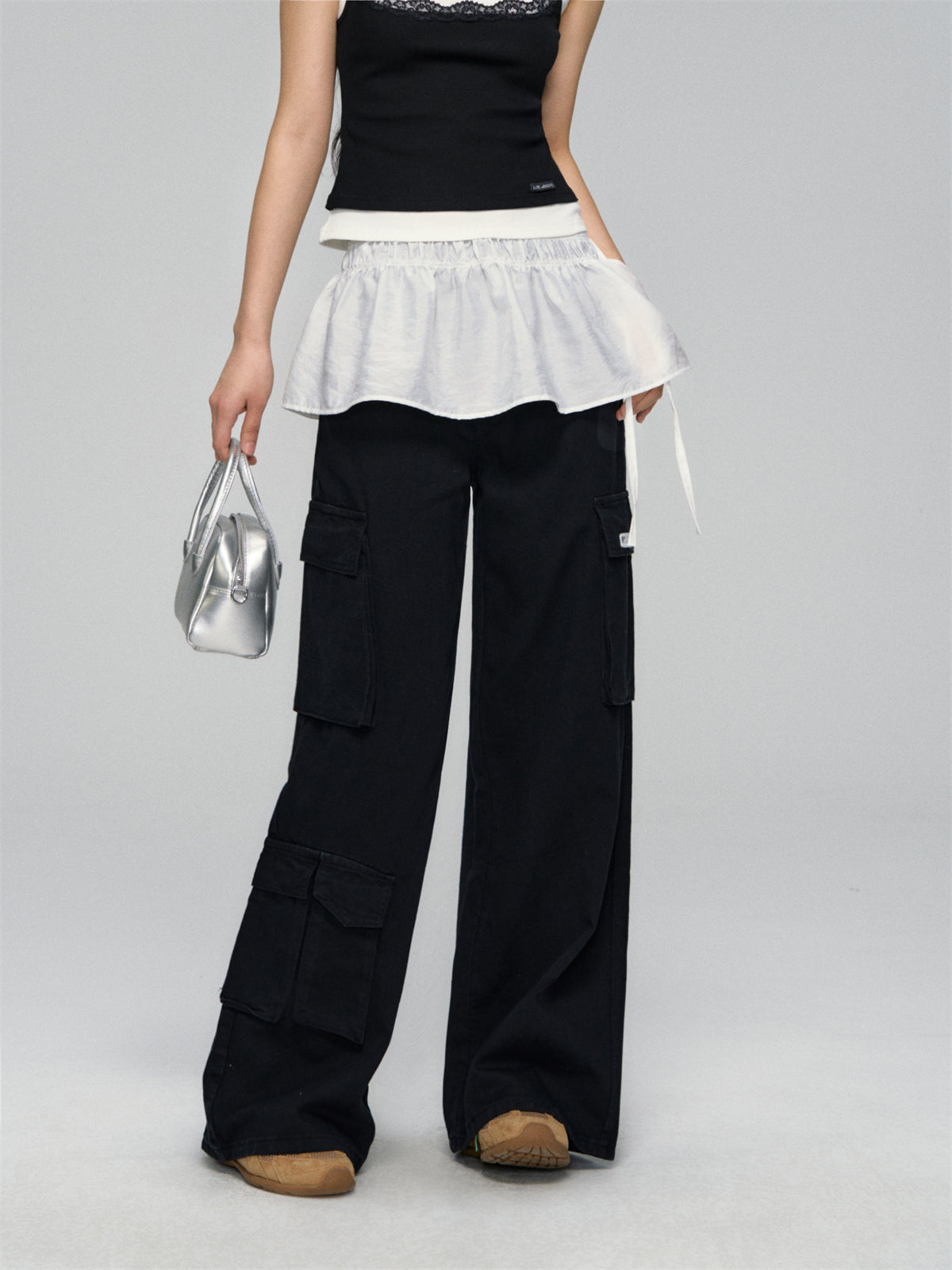 AsGony ASG25153 Wide leg workwear straight leg jeans (3color)