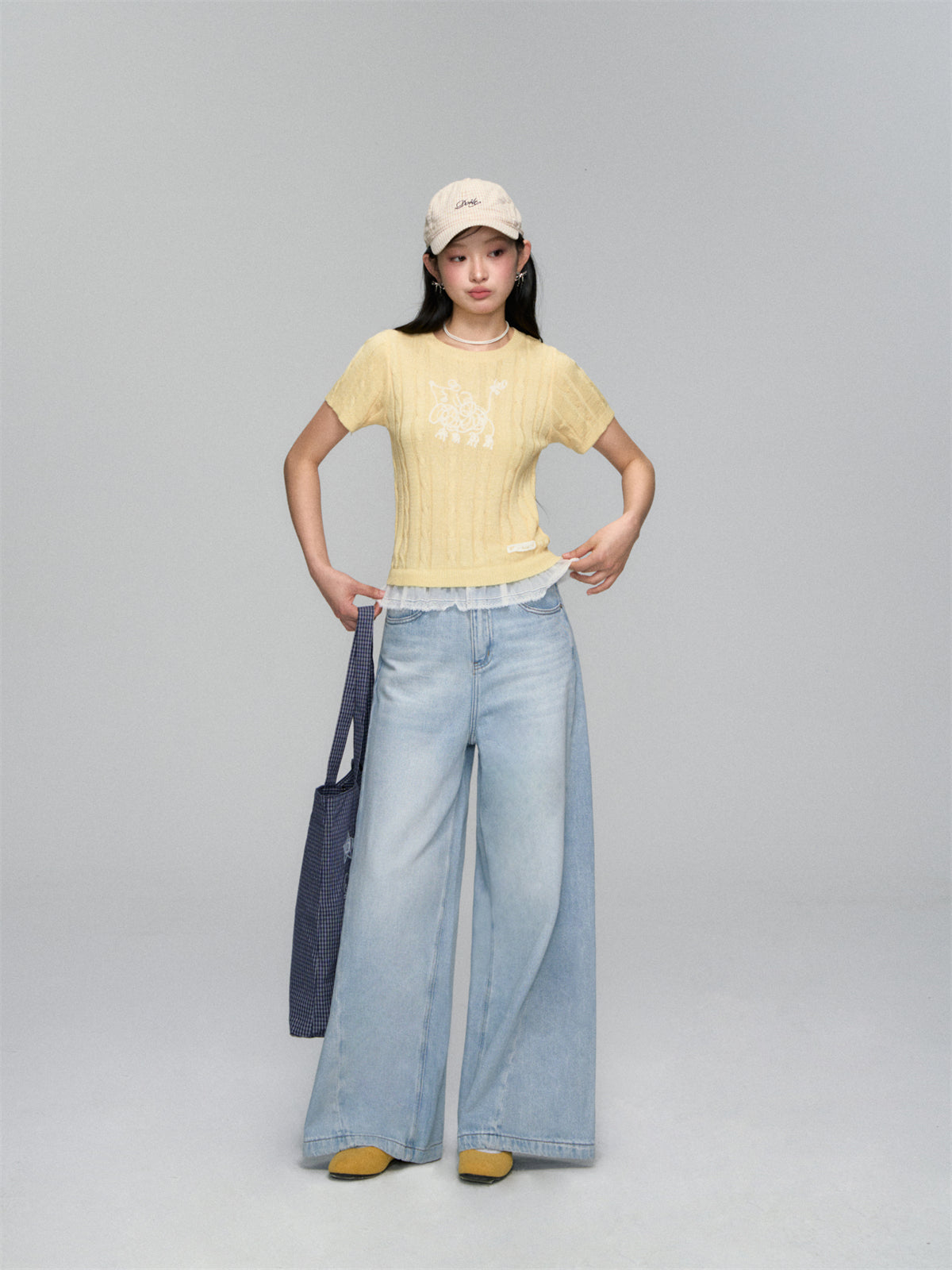AsGony ASG25145 Casual wide leg jeans