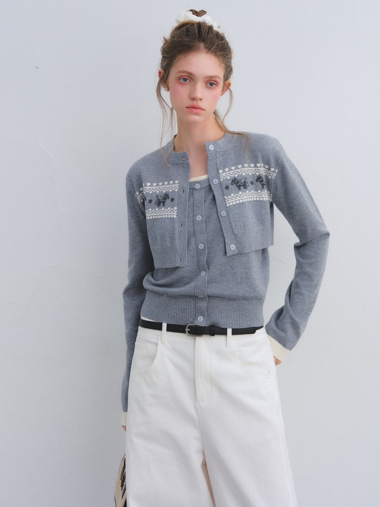 AsGony ASG25639 Little Pony Knitwear Two-Piece Set