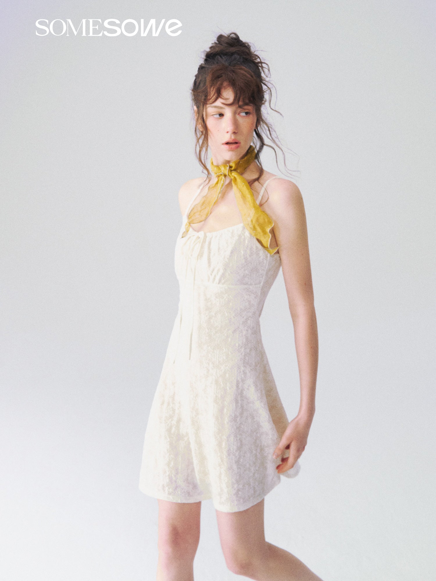 SOMESOWE S2609107 Jacquard texture camisole dress