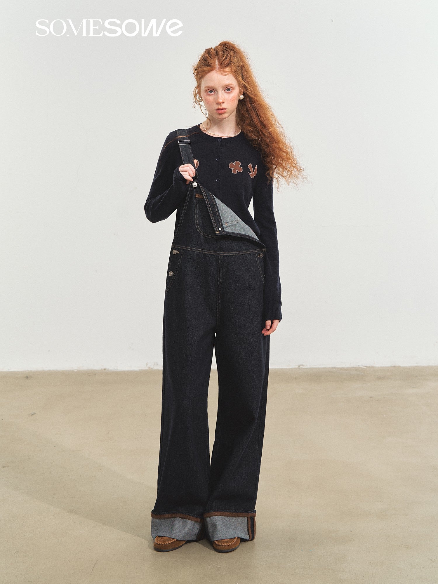 SOMESOWE S2508209 Original color denim flared overalls