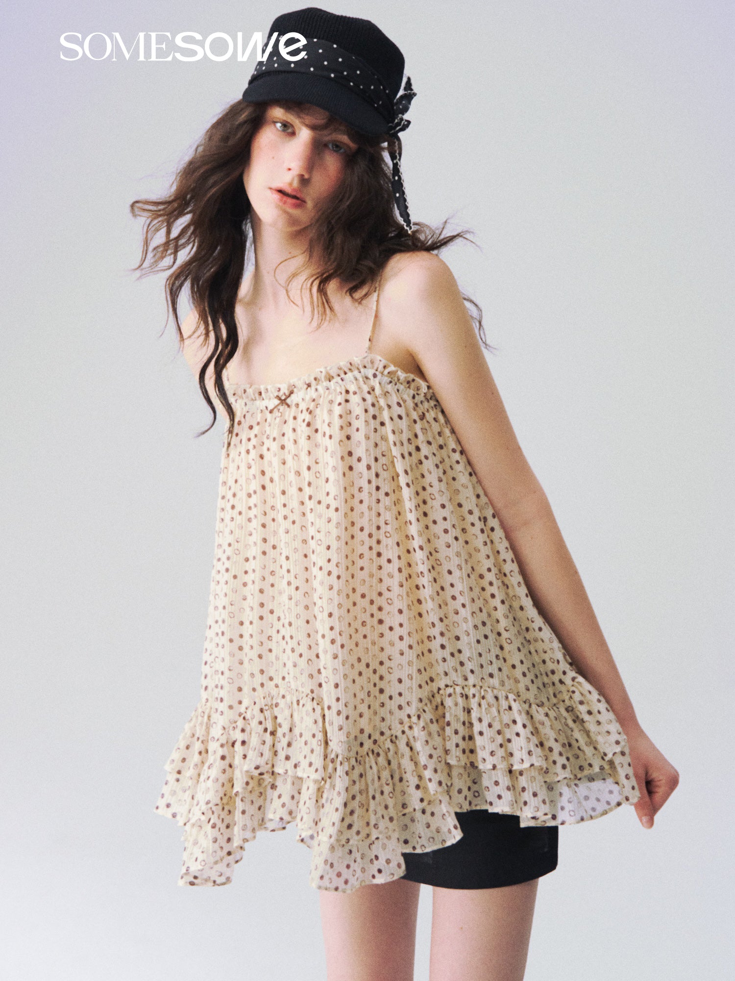 SOMESOWE S2609091 Light wave point irregular suspender top