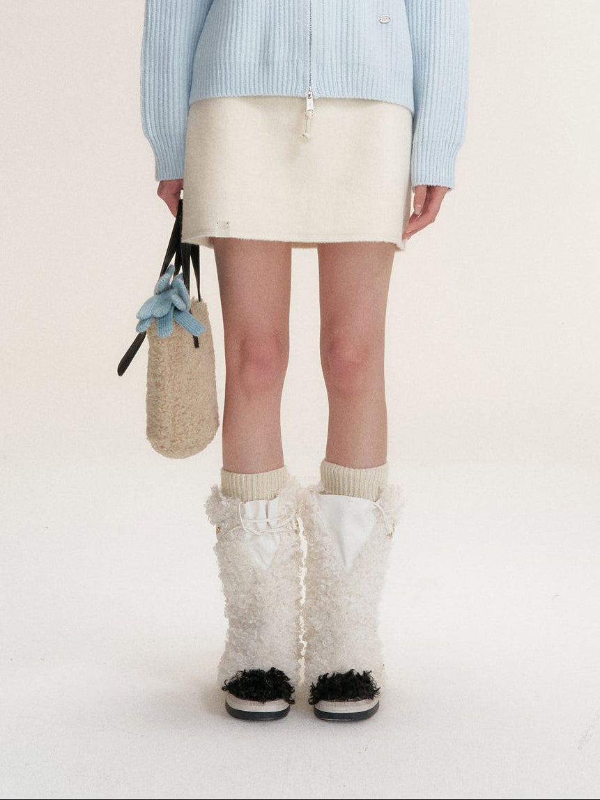 16DEWS 16D25460 Wool blend woolen A-line skirt