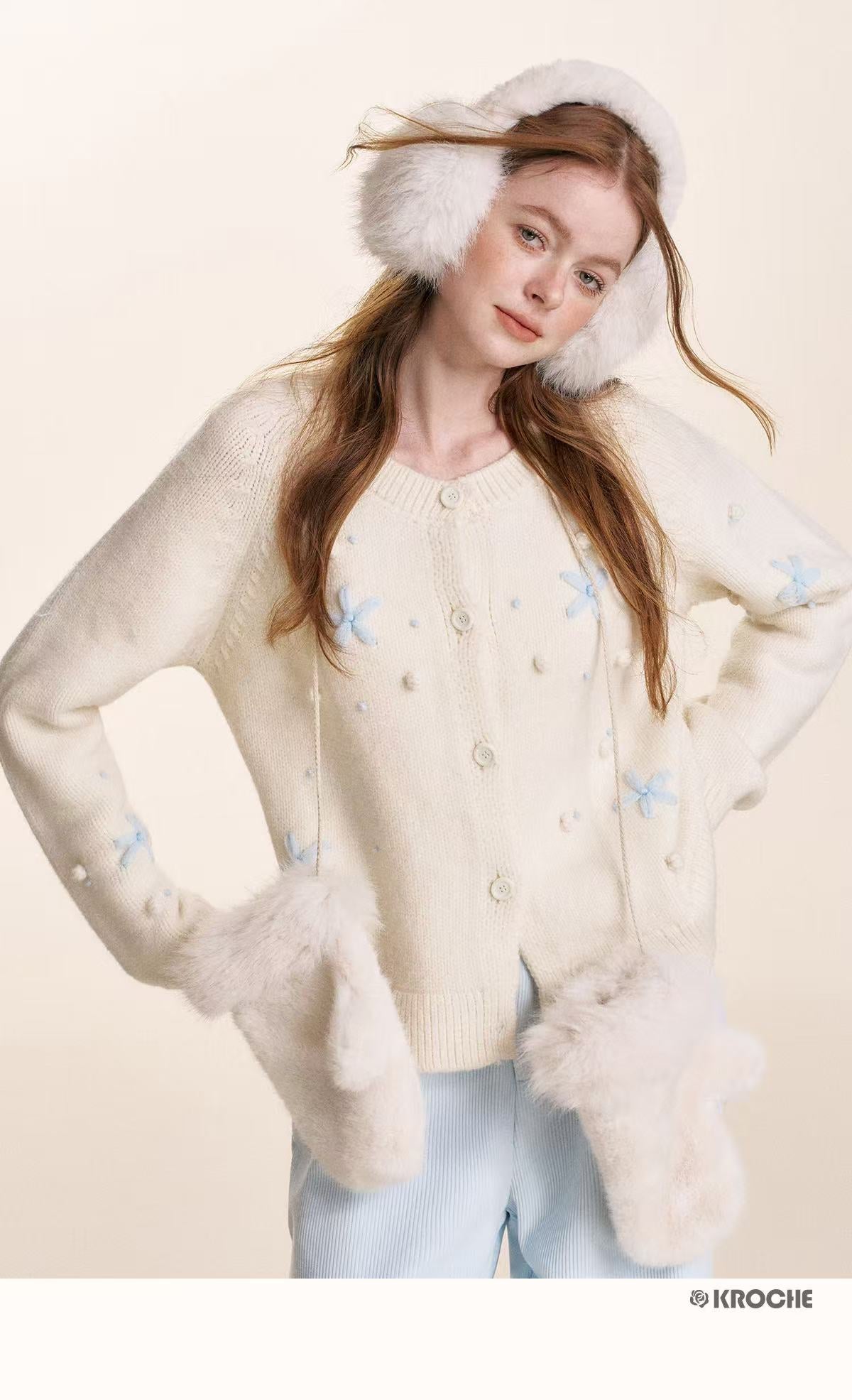Kroche Embroidered snowflake cardigan