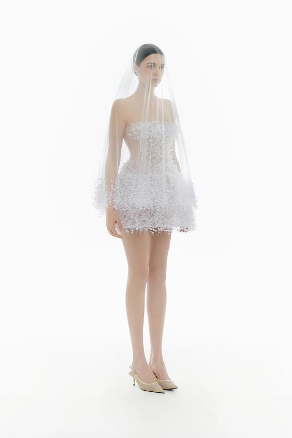 Montsand Flowers Mini Dress-White