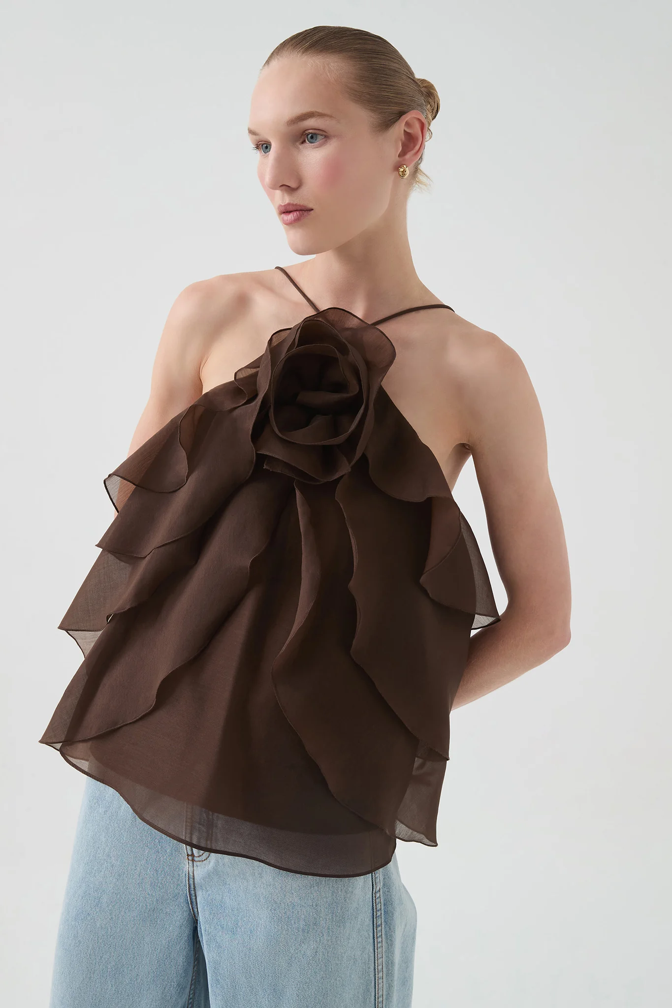 Aje Pandorea Layered Top (Carob)