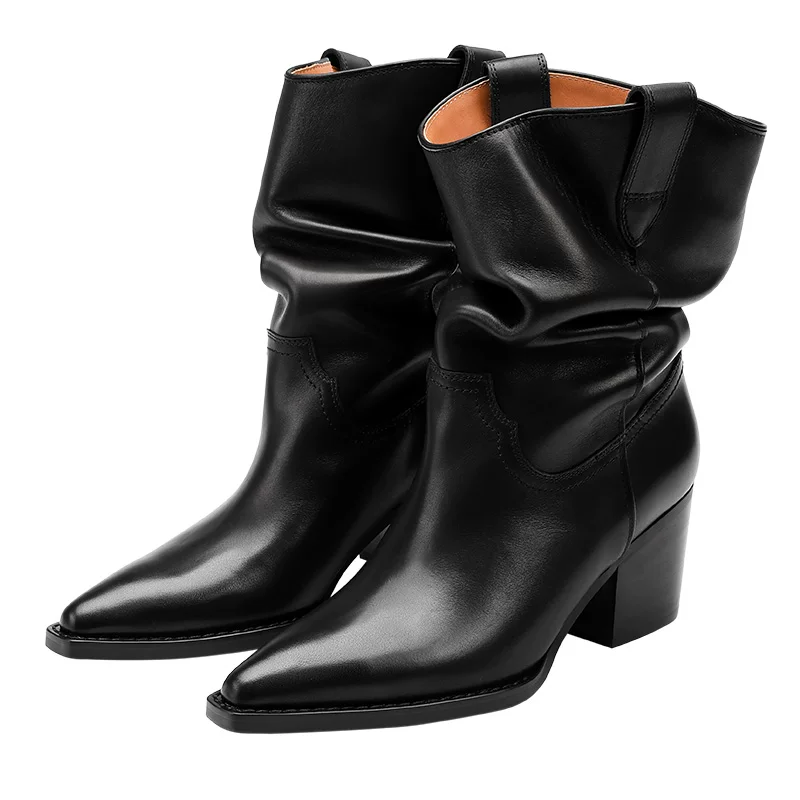 BREADTREE Stacked Western Riding Boots(2color)