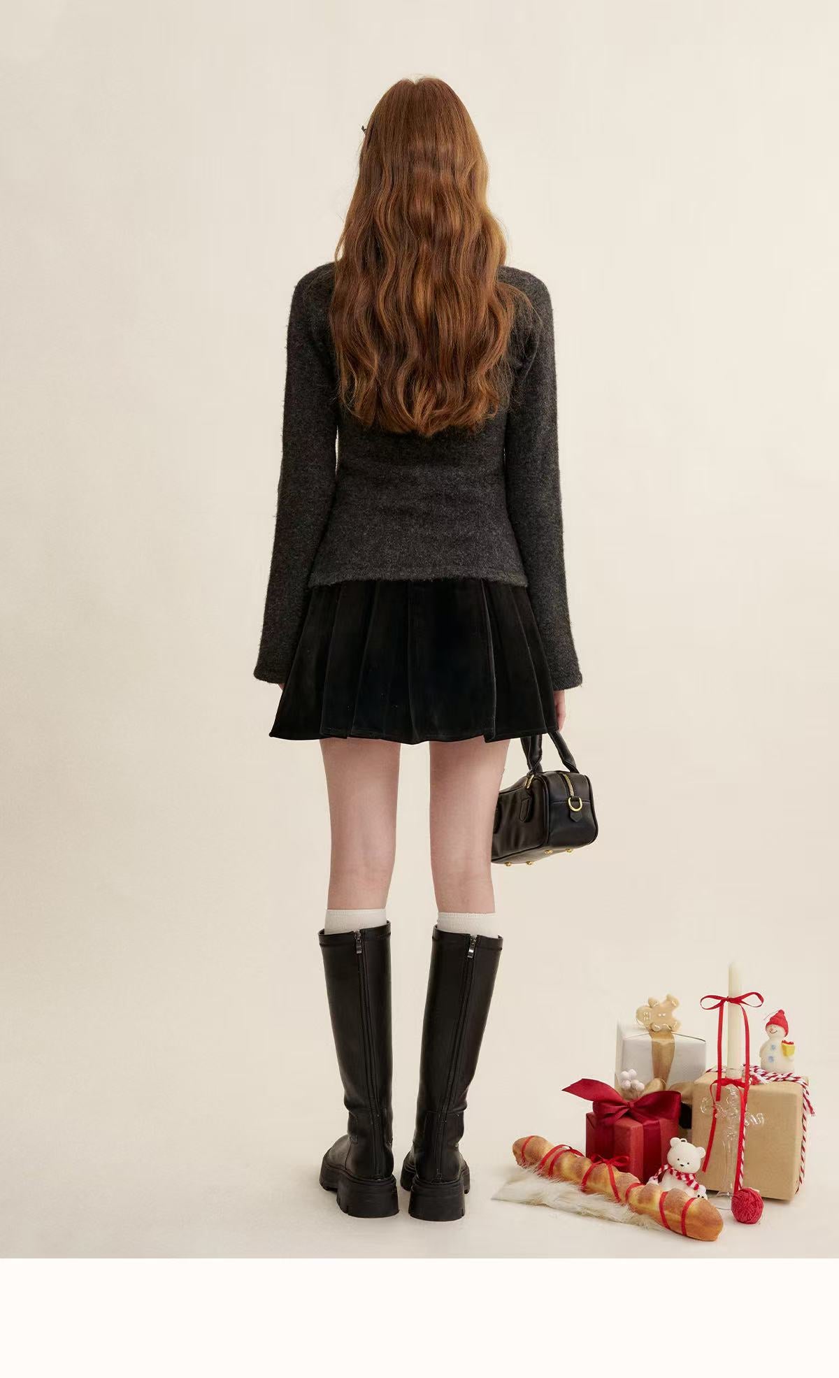 Kroche Splicing plaid cardigan