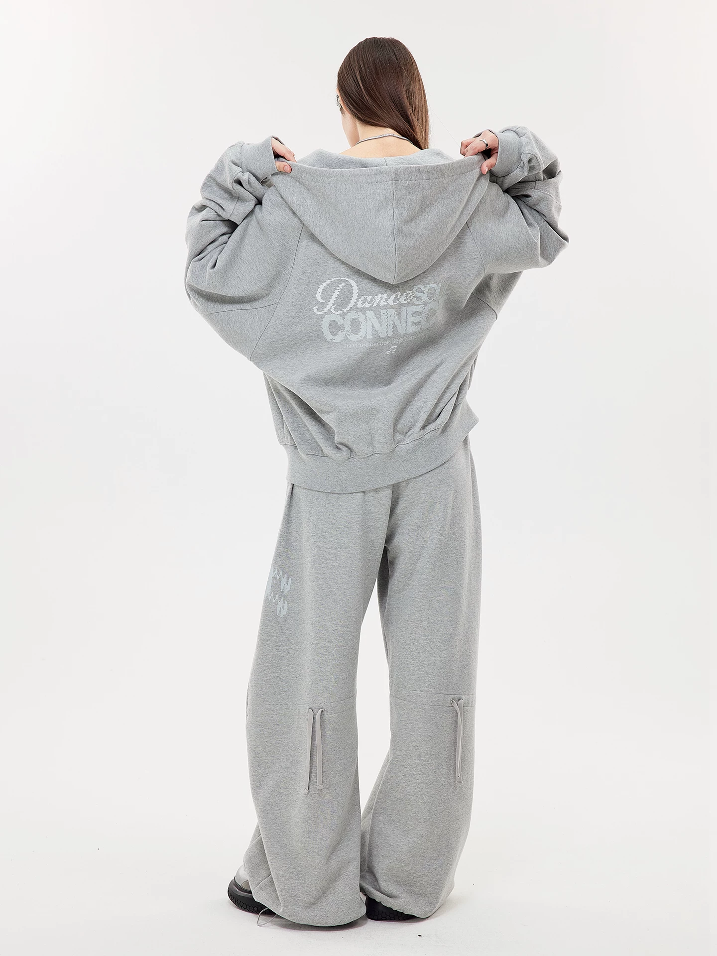 Nova Street Grey Heavy Detail Curved Leg Sweatsuit(SEPERATE)