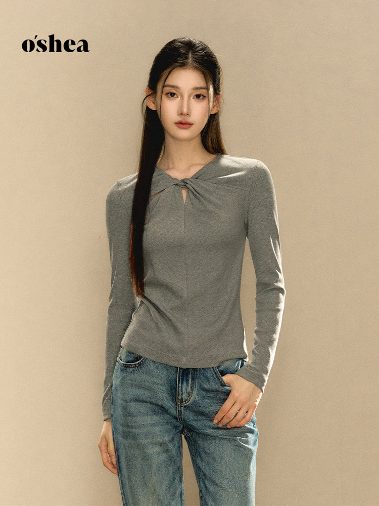 OShea Twisted hollow knitted sweater