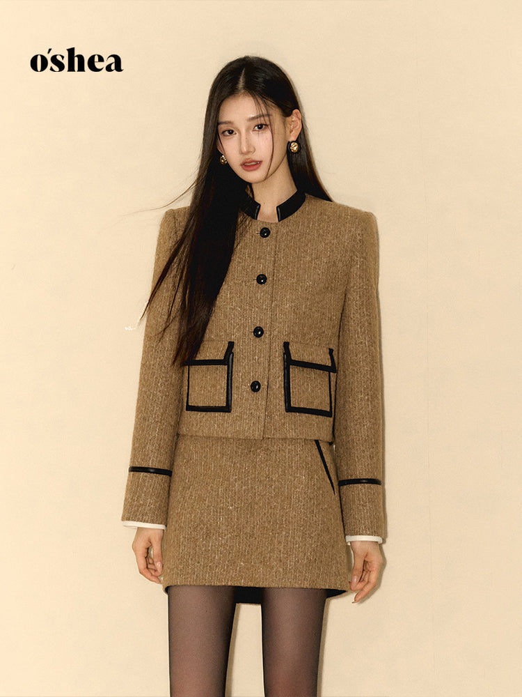 OShea Tea brown short jacket + skirt set (seperate)