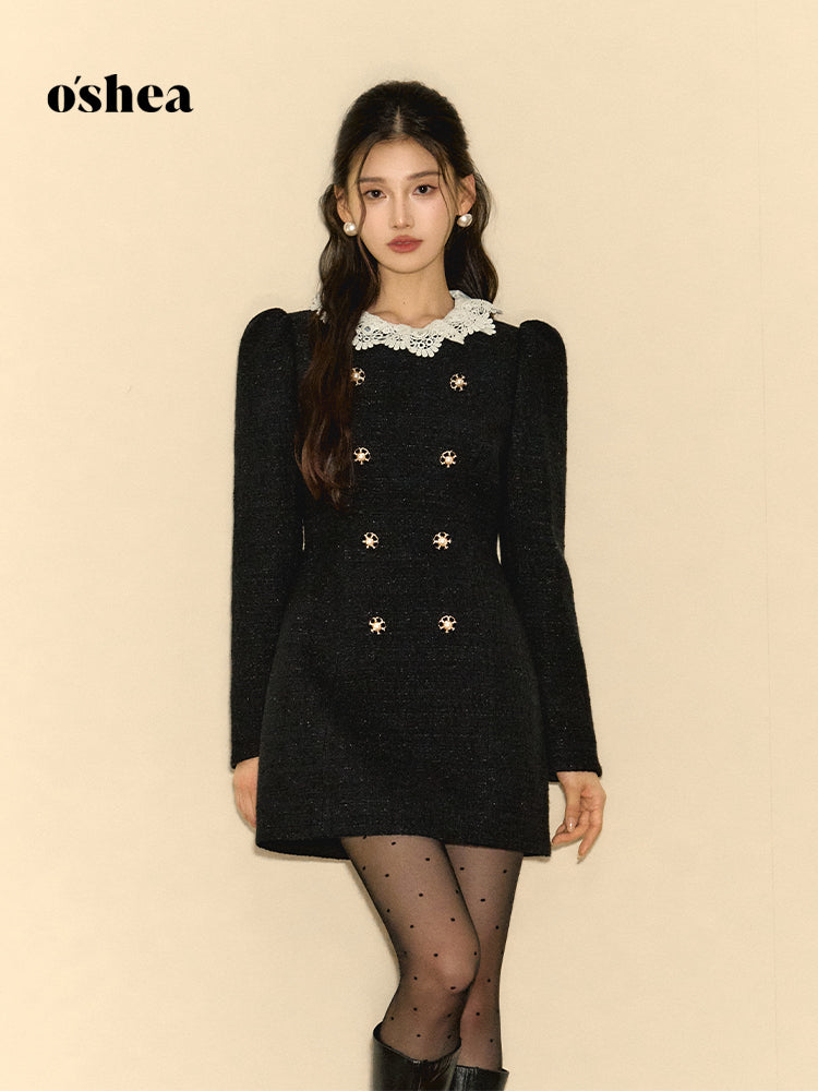 OShea Puff sleeve wool dress