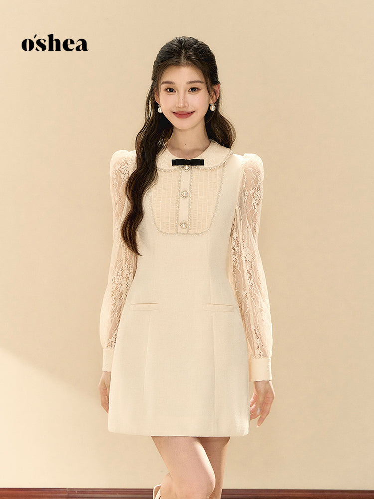 OShea Detachable bow lace dress
