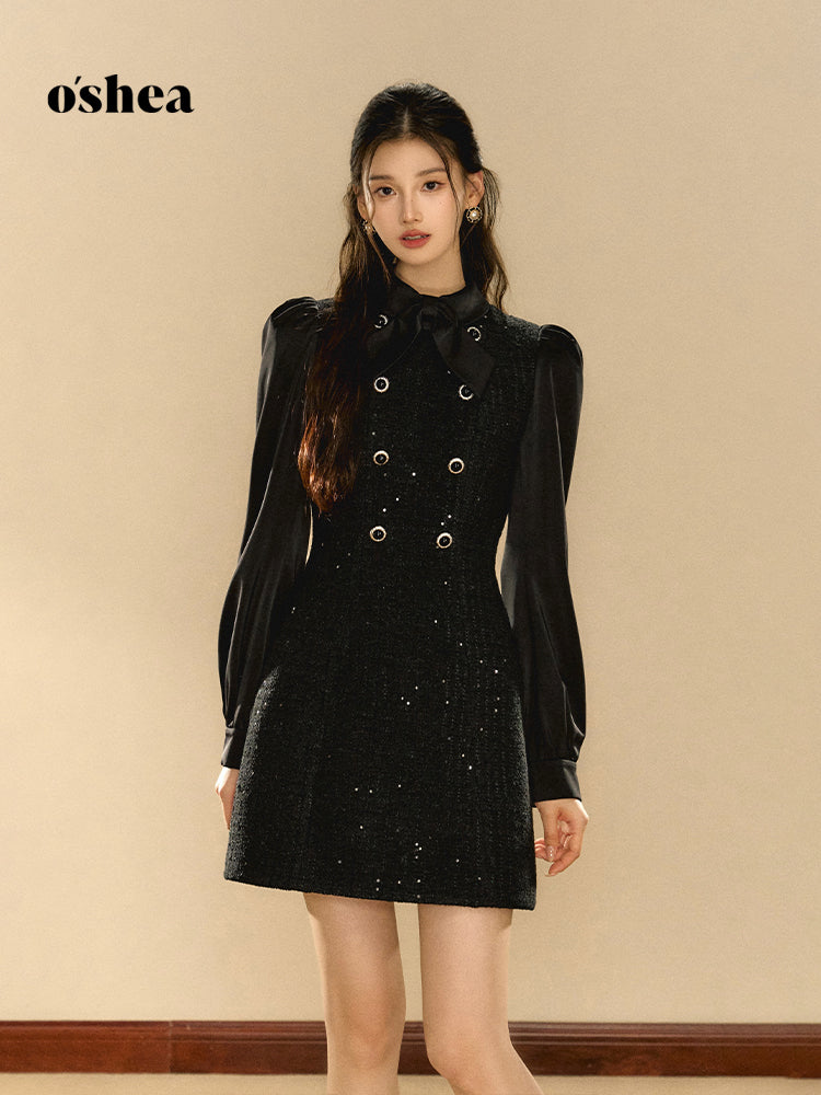 OShea Puff sleeve sequin dress