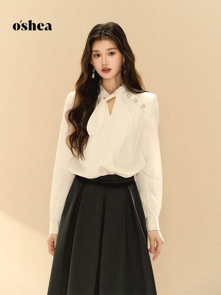 OShea Bead button texture shirt