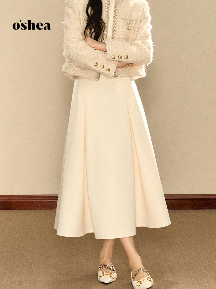 OShea Retro satin midi skirt