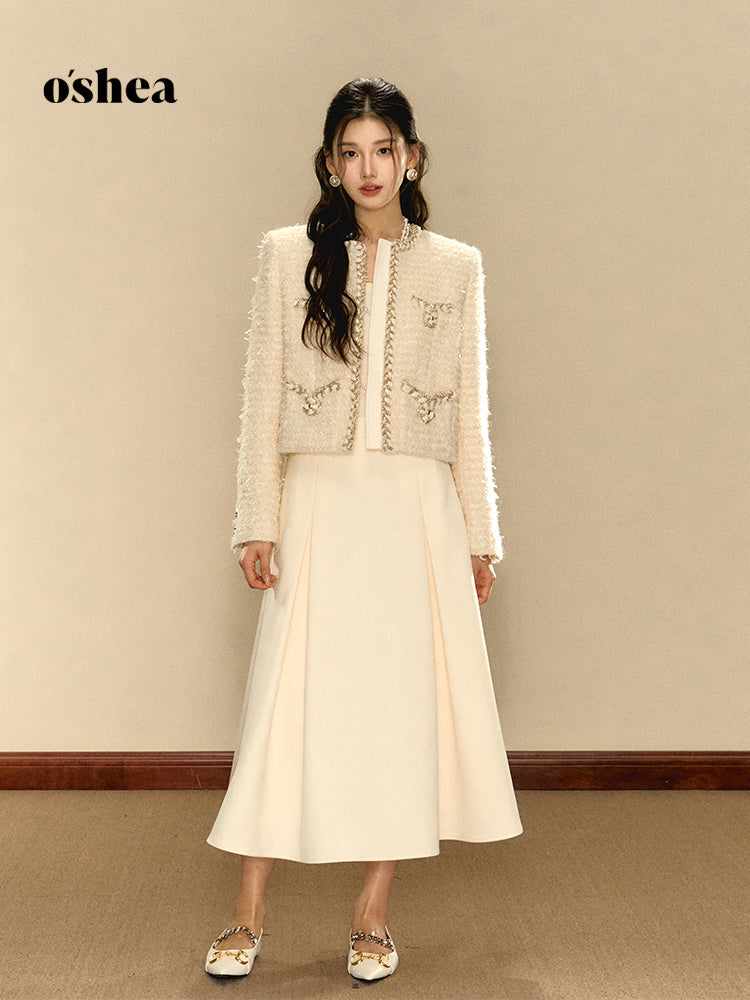 OShea Retro satin midi skirt