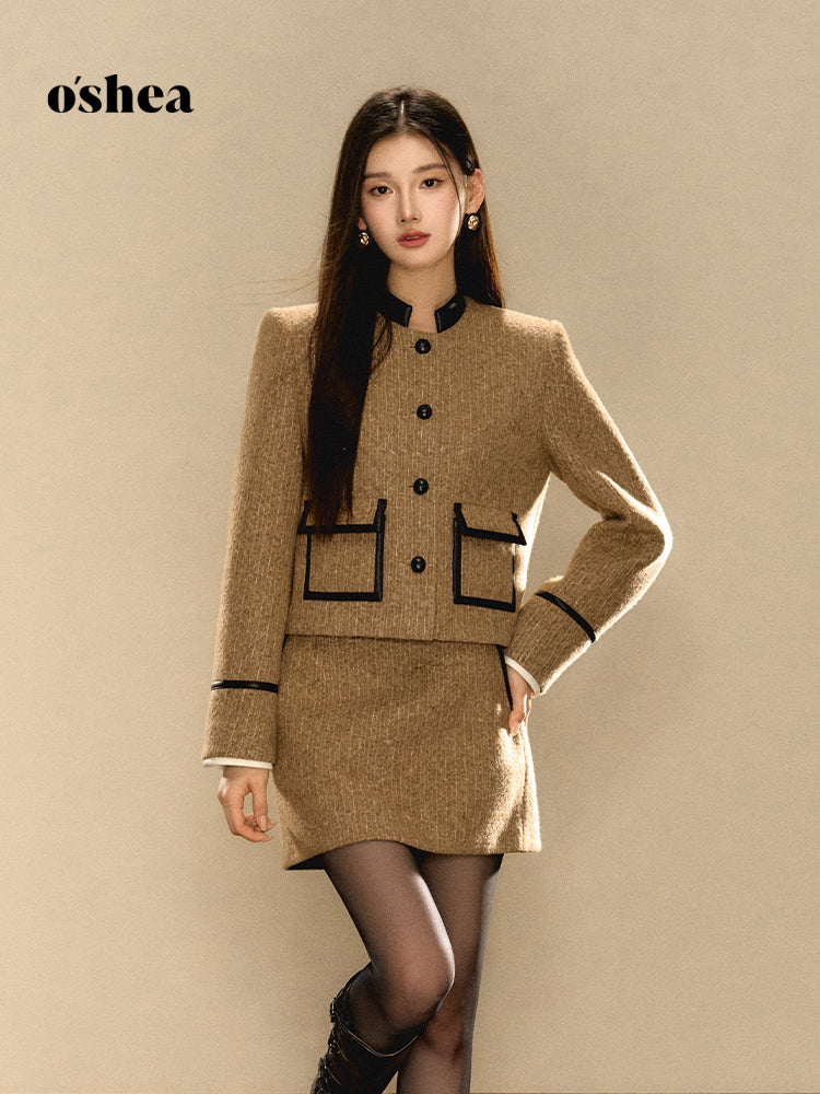 OShea Tea brown short jacket + skirt set (seperate)