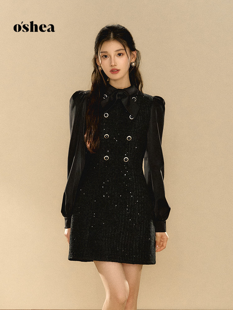 OShea Puff sleeve sequin dress