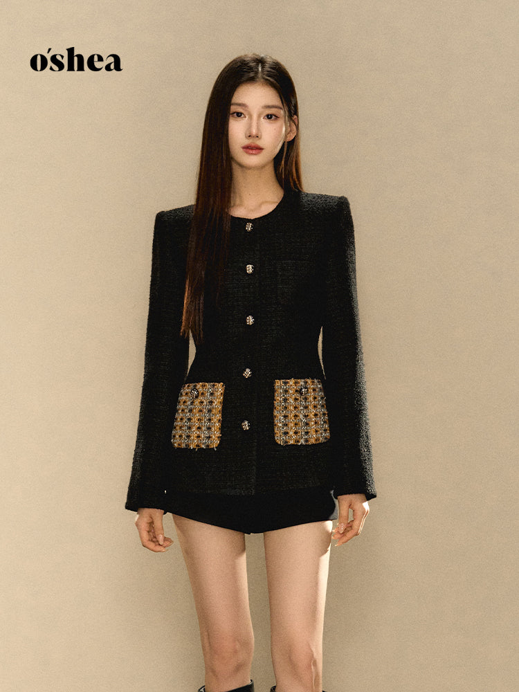 OShea Color blocking waist cinching jacket