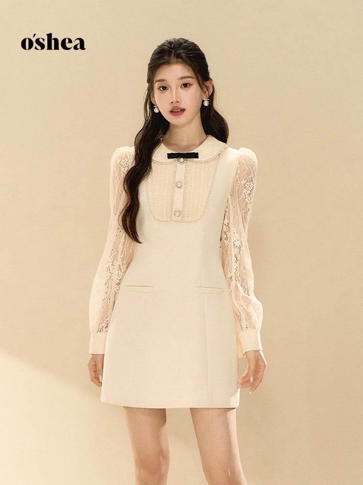 OShea Detachable bow lace dress