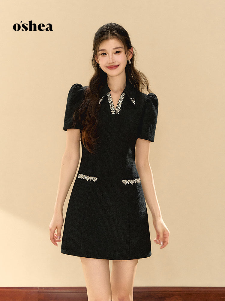 OShea Black sparkling diamond dress