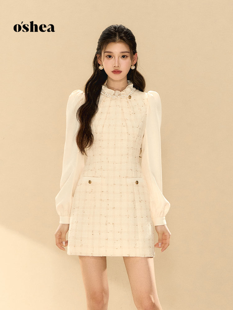 OShea Puff sleeve pearl dress