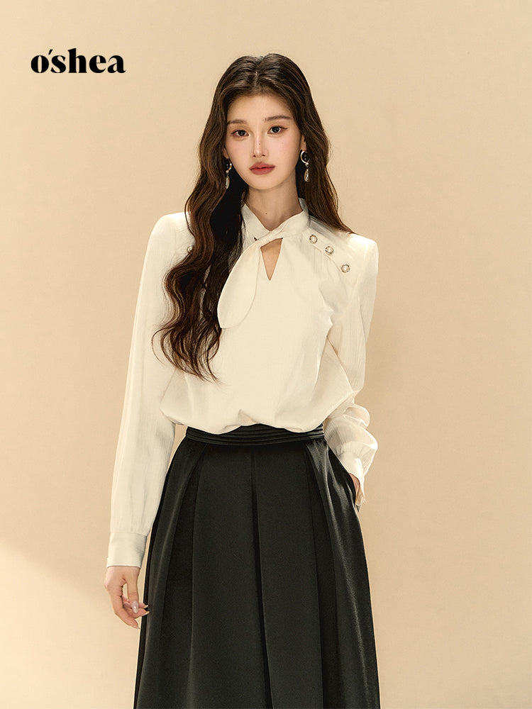 OShea Bead button texture shirt