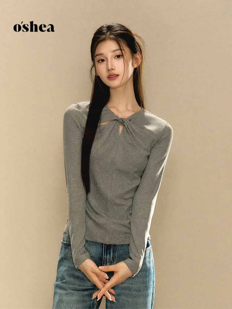 OShea Twisted hollow knitted sweater