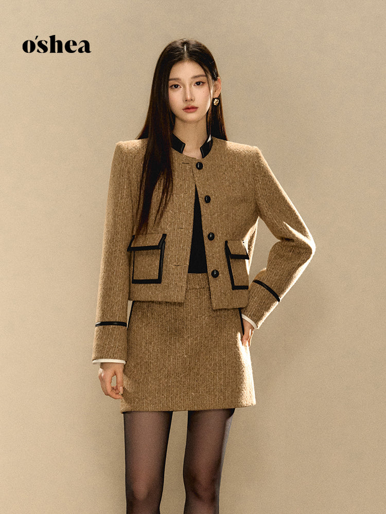 OShea Tea brown short jacket + skirt set (seperate)