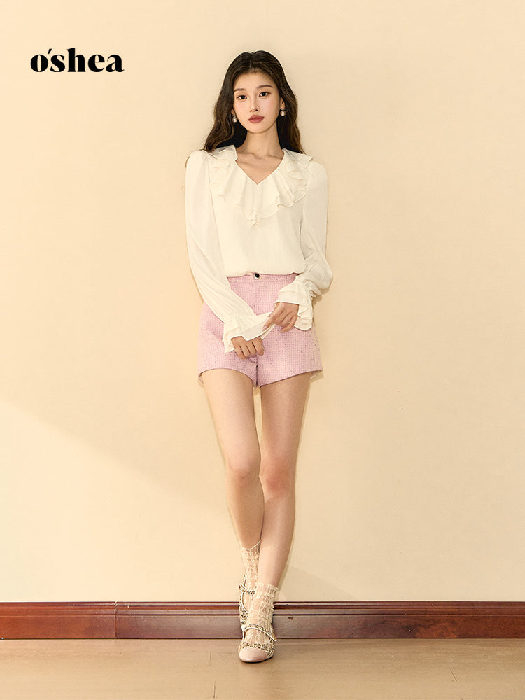 OShea Ruffled V-neck shirt