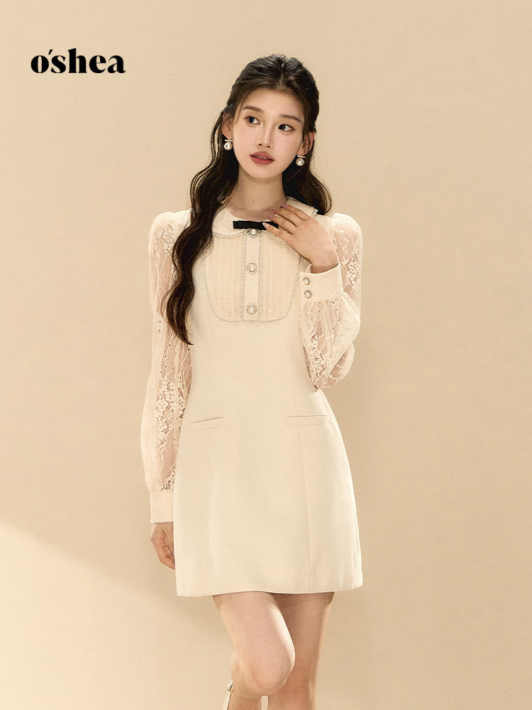 OShea Detachable bow lace dress
