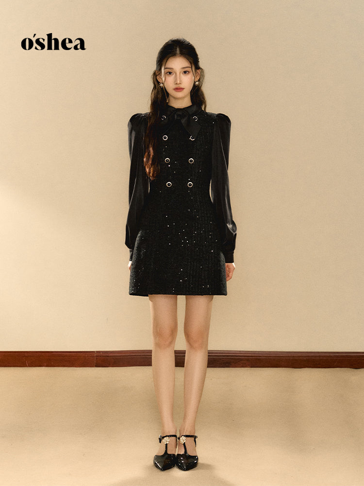 OShea Puff sleeve sequin dress
